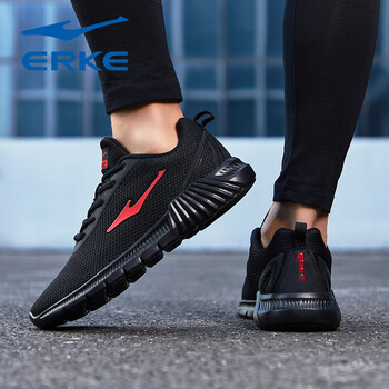 鴻星爾克（ERKE）跑步鞋黑紅網(wǎng)面3005B 