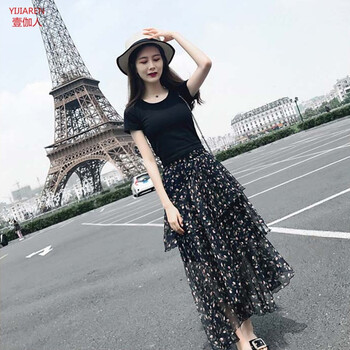 壹伽人 碎花 拉鏈，印花 連衣裙