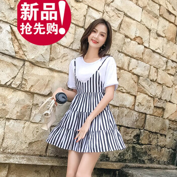 清爽小心機，條紋連衣裙拯救你