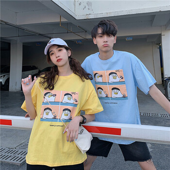 美連誠 斜肩，印花 短袖 T恤 女 圓領(lǐng)