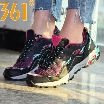 361度跑步鞋3307黑色/鮮活桃 