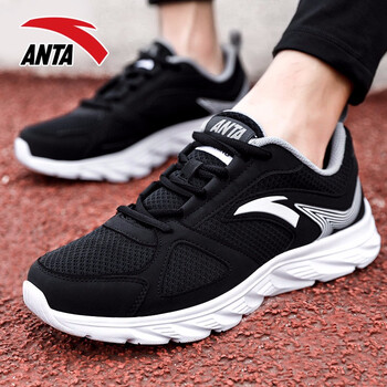 安踏（ANTA）跑步鞋5515-10黑/中灰/安踏白 