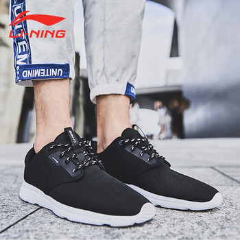 李寧（LI-NING）跑步鞋標準黑/標準白（網(wǎng)面） 