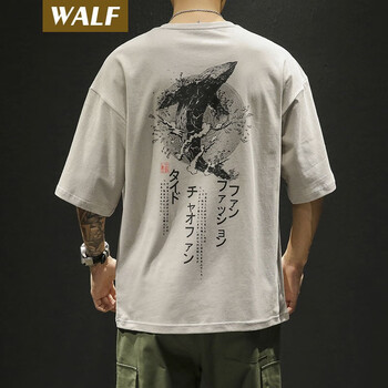 WALF 短袖 男士T恤 淺灰色 