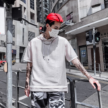 桐斯格 五分袖 男士T恤 白色 
