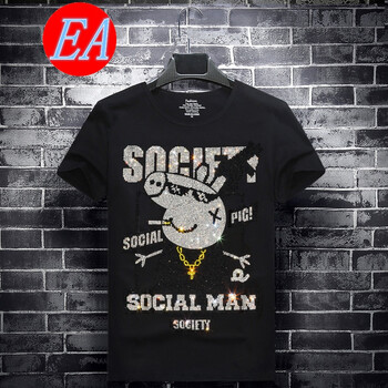 EA 短袖 男士T恤 黑色 社會(huì )豬豬 