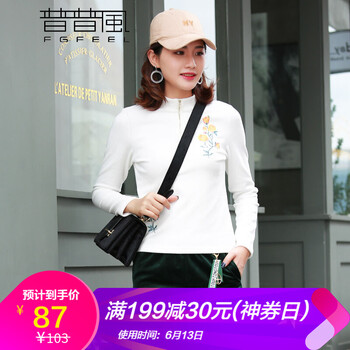 普普風(fēng)（FGFEEL） 印花 短袖 T恤 女 半高領(lǐng)