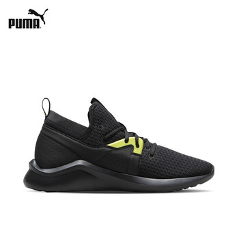 彪馬（PUMA）跑步鞋黑色-木炭灰-明黃色 01 