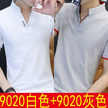 爆色（BAOSE） 長(cháng)袖 男士T恤 9020白色+灰色 