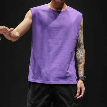 NEARRLEN 無(wú)袖 男士T恤 紫色 