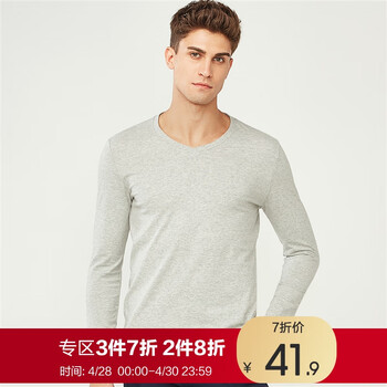 佐丹奴（Giordano） 長袖 男士T恤 02中花灰色 