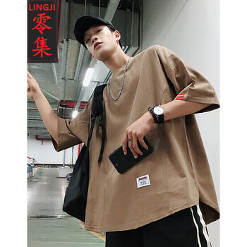 零集（LINGJI） 短袖 男士T恤 卡其色 