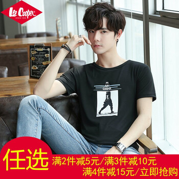 Lee Cooper 短袖 男士T恤 75黑色 