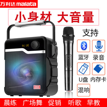 萬利達(dá)（Malata） X06 音箱/音響 黑色彩燈標(biāo)配+32G 5千歌曲U盤含歌本+無線話筒