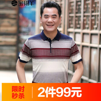 寶財羊 短袖 男士T恤 9049藍色 