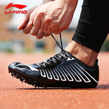 李寧（LI-NING）跑步鞋LJJN017-1黑/白（7釘） 