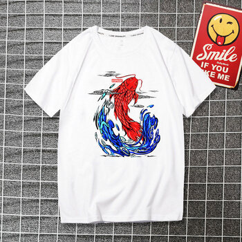 美因白色（My in White） 短袖 男士T恤 白 魚躍九天 