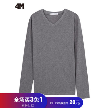4M 長(cháng)袖 男士T恤 雨泥灰 