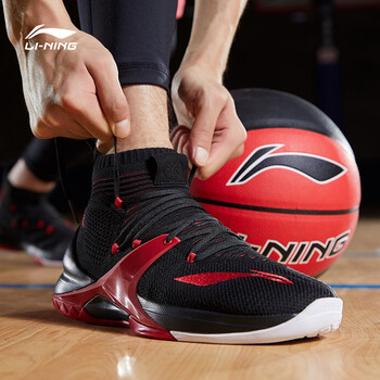 李寧（LI-NING）籃球鞋標準黑/公牛紅/標準白 
