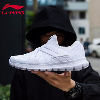 李寧（LI-NING）跑步鞋標準白ARHN171-2男款 