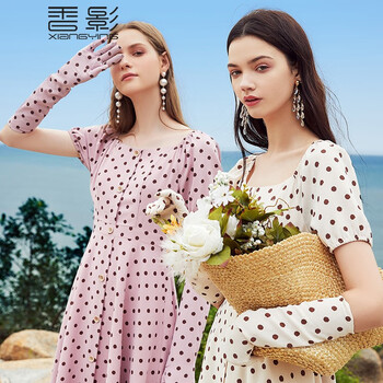 香影（xiangying） 圓點(diǎn) 紐扣 連衣裙