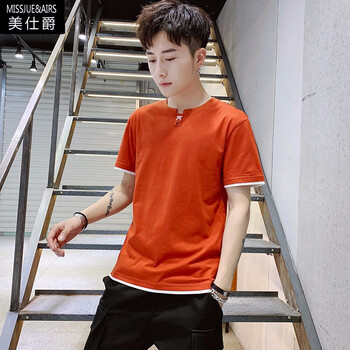 美仕爵（missjue&airs） 短袖 男士T恤 暗紅 
