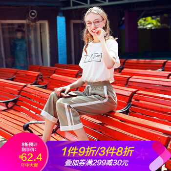 清爽印花短袖，微胖妹子的福音