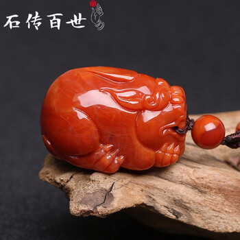 天然紅瑪瑙貔貅吊墜
