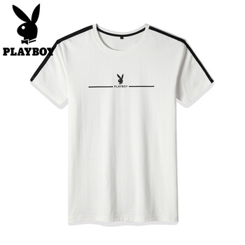 花花公子（PLAYBOY） 短袖 男士T恤 白色(125) 