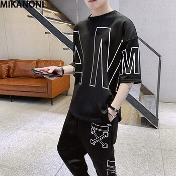 MIKANONI 短袖 男士T恤 黑色 