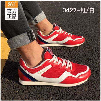 361度跑步鞋紅/白  