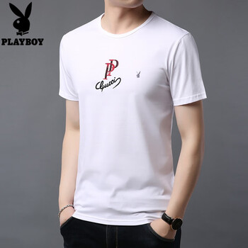 花花公子（PLAYBOY） 短袖 男士T恤 yy9528/白色 