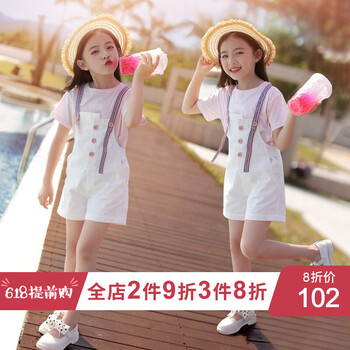 女大童背帶褲夏裝
