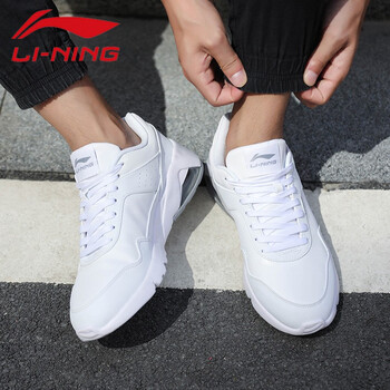 李寧（LI-NING）跑步鞋-4白/凝雪灰  42