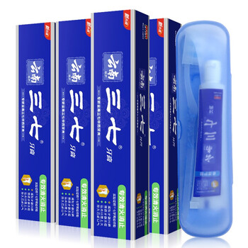 三七牙膏60g*4+旅行裝牙膏50g+牙刷