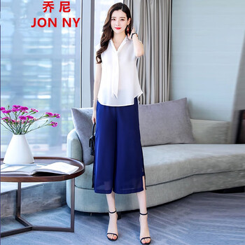 喬尼（JON NY） 高腰 闊腿褲 女 七分褲 休閑褲