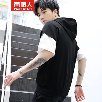 南極人（Nanjiren） 五分袖 男士T恤 N858黑色 