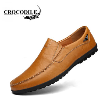 鱷魚恤（CROCODILE）男士8019黃棕色 