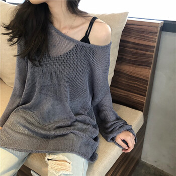 條紋寬松針織衫，微胖女生的福音