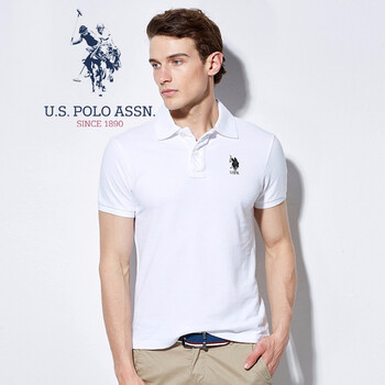 U.S. POLO ASSN. 短袖 男士T恤 白色-24804 
