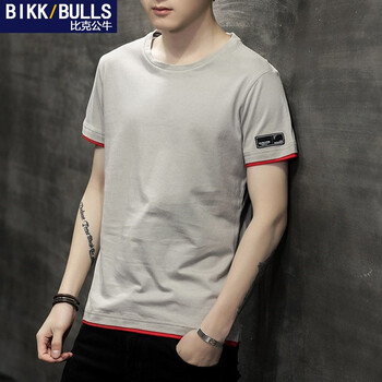 比克公牛（BIKKBULLS） 短袖 男士T恤 灰色 