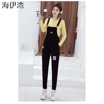高腰牛仔背帶褲，穿出你的少女心