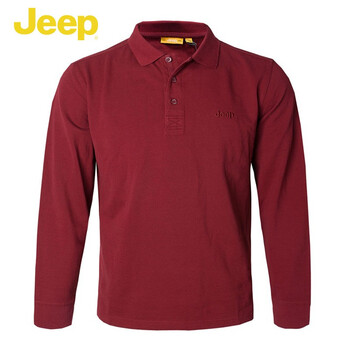 Jeep 長(zhǎng)袖 男士T恤 紅色F6 