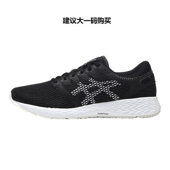 ASICS跑步鞋1011A136-001黑色+白色 