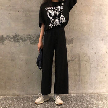 樸珀妮（PUBONI）  闊腿褲 女 九分褲 休閑褲