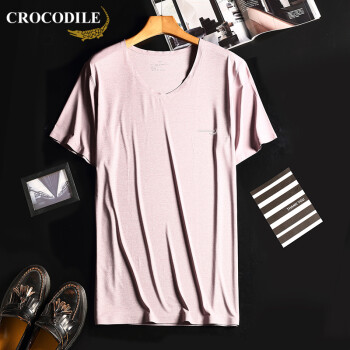 鳄鱼恤（CROCODILE） 短袖 男士T恤 浅紫 