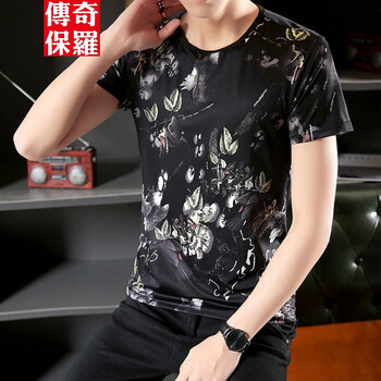 傳奇保羅（CHUANQIBAOLUO） 短袖 男士T恤 868黑色 