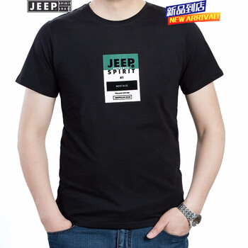 吉普（JEEP） 短袖 男士T恤 1938黑色 