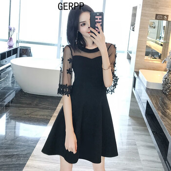 GERPP 純色 拼接，鏤空，立體裝飾 連衣裙