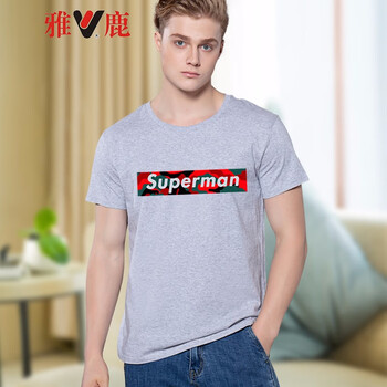 雅鹿 短袖 男士T恤 superman灰色 